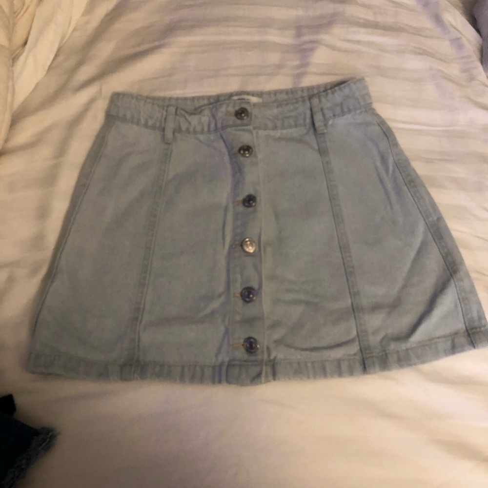 Denim button up skirt